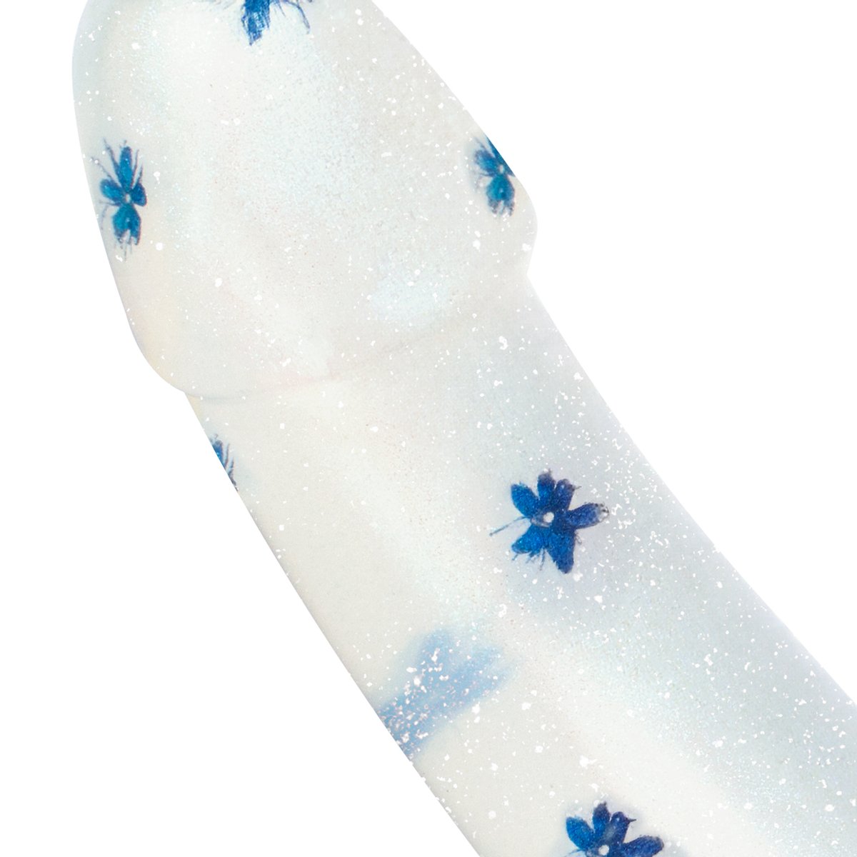 Dildo Collection Blossom Bliss Dildo – Blauw Glitterdesign 19 cm