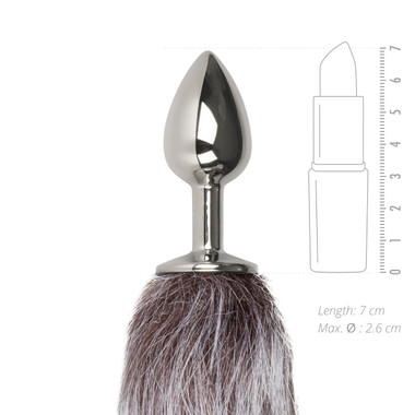 Plug Anal con Cola de Zorro - Gris