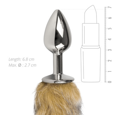 Plug Anal 'Queue De Renard' Avec Boule - Métal, Style Rosebud - Sex Toy Neuf Sous Emballage