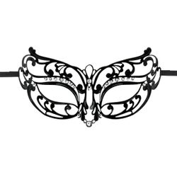 Metalen Venetiaans Masker - Zwart