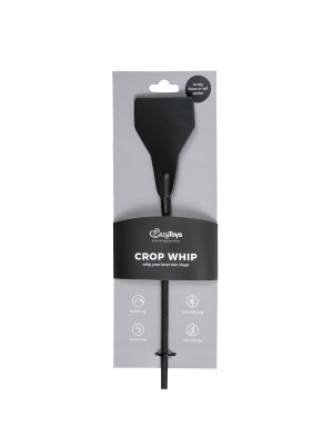 EasyToys - Fetish Lange Leren Zweep - Zwart