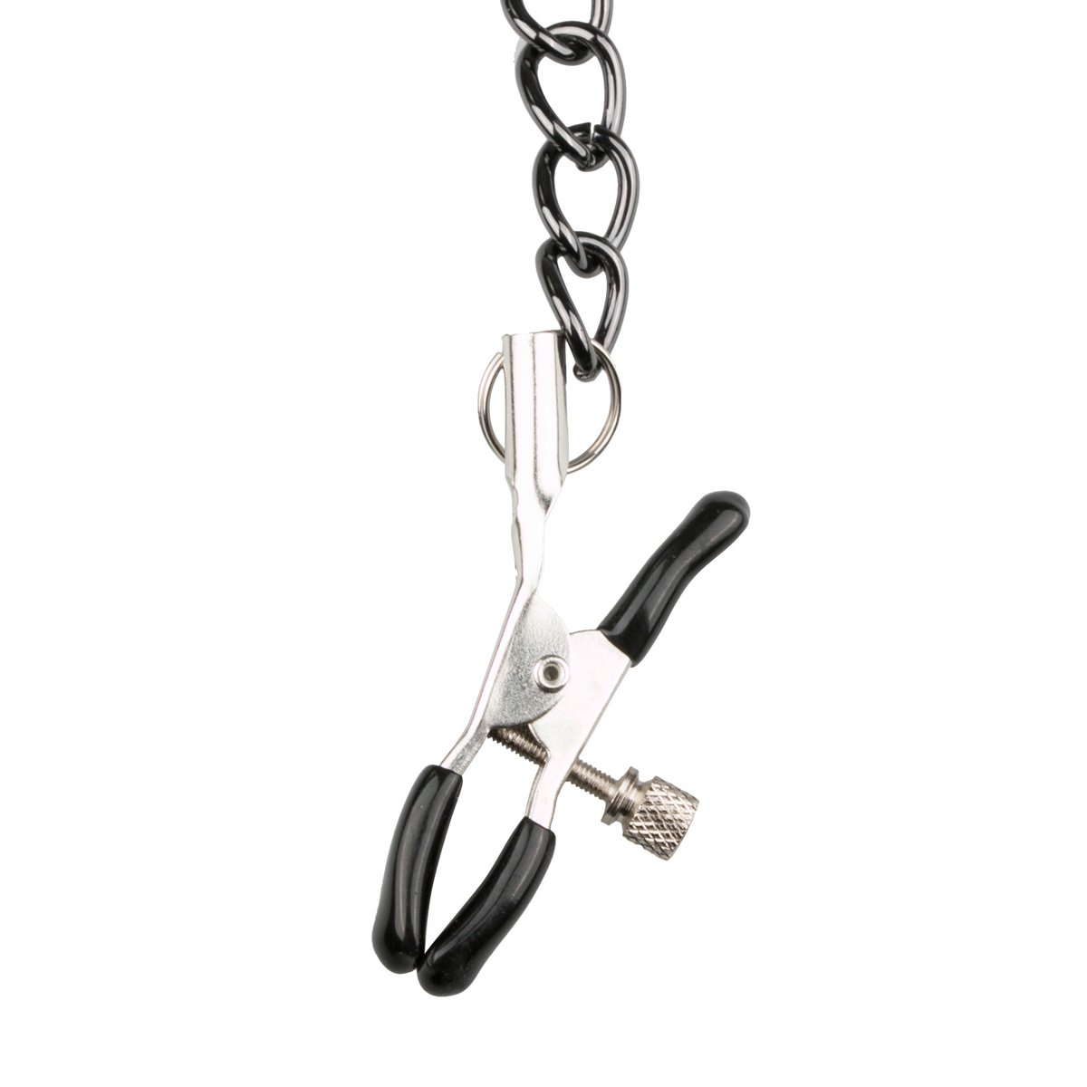Easytoys Fetish - Kunstleren halsband met tepelklemmen