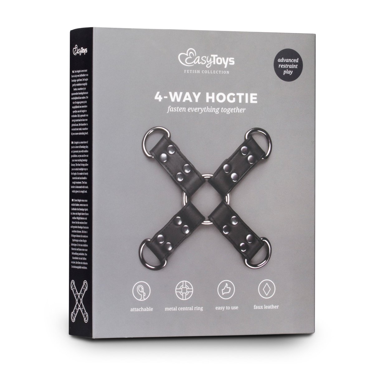Easytoys Fetish - Zwarte Kunstleren Hogtie