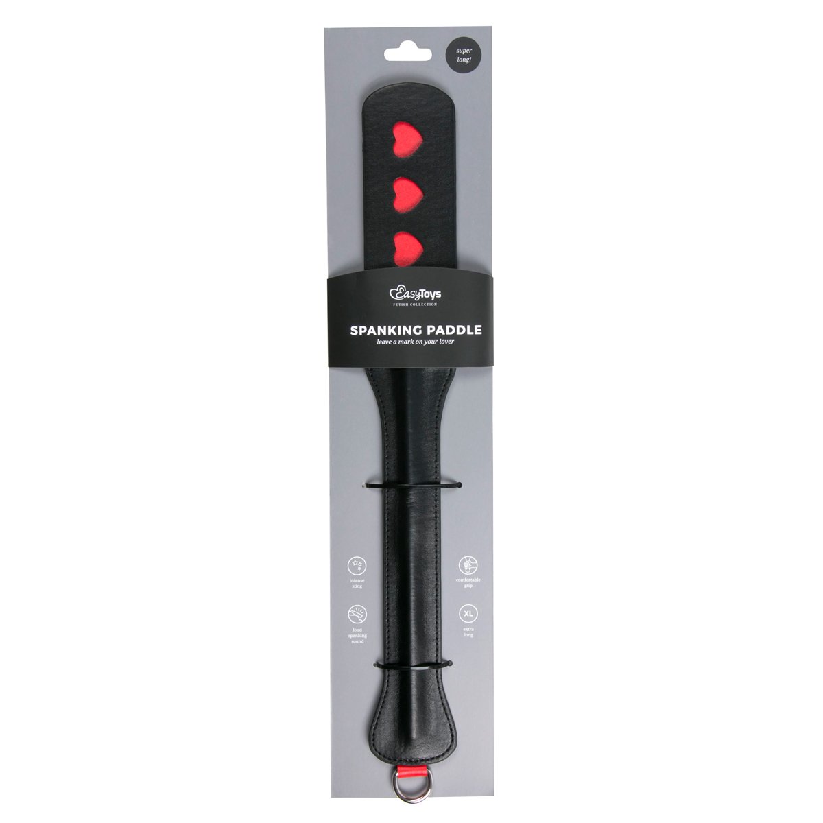 Easytoys Fetish - Lange leren paddle met hartje