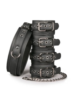 Easytoys Fetish - Bondage Set - Halsband en Hand - en Enkelboeien