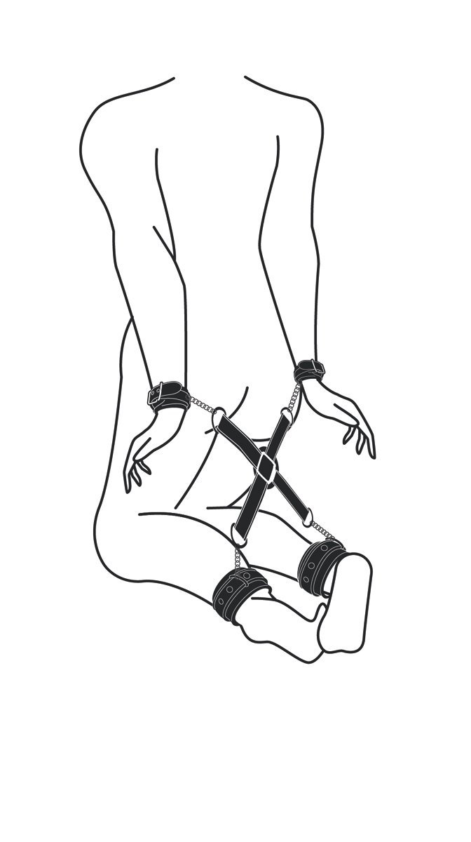 Easytoys Fetish - Hogtie With Hand and Anklecuffs - Zwart