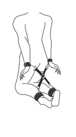 Easytoys Fetish - Hogtie With Hand and Anklecuffs - Zwart