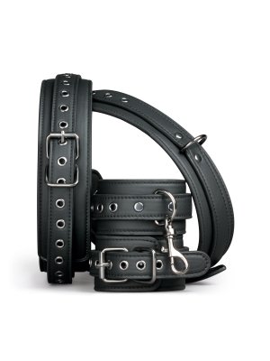 Easytoys Fetish - Thigh & Wrist Cuff Set - Black