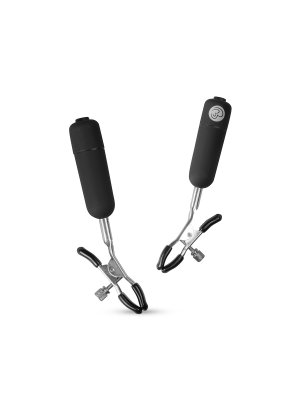 Easytoys Fetish - Verstelbare Tepelklemmen Met Bullet Vibrator