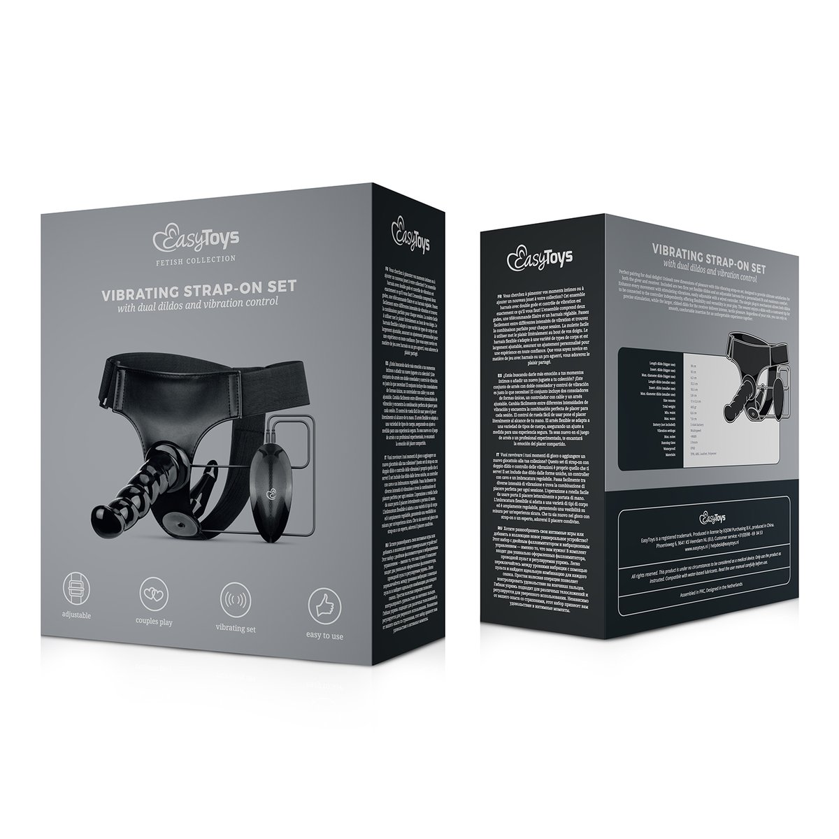 Easytoys Fetish - Vibrerende Strap-On Set - Zwart
