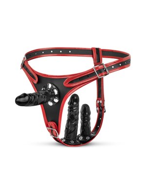 Easytoys Fetish - Triple Dildo Strap-On Harness