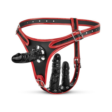 Easytoys Fetish - Triple Dildo Strap-On Harness - EasyToys