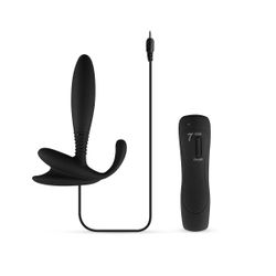 7 Speeds Silicone Anal Vibrator in Black Color