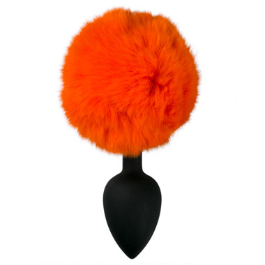 Silicone Butt Plug With Orange Bunnytail