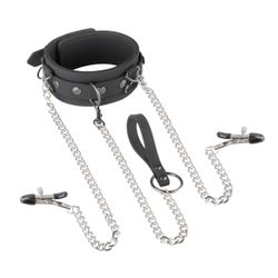 Silicone Collar, Leash and Nipple Clamps