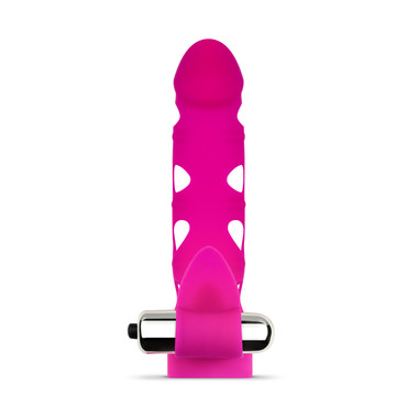 one bullet vibrator Penis Sleeve With Bullet Vibrator - Pink