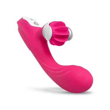 Rabbit-Vibrator mit rotierender Zunge - Rosa - EasyToys