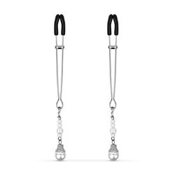 Silver Nipple Clamps with Pearls