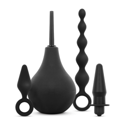 Anal Plug and Douche Set - Black Anal Plug and Douche Set - Black