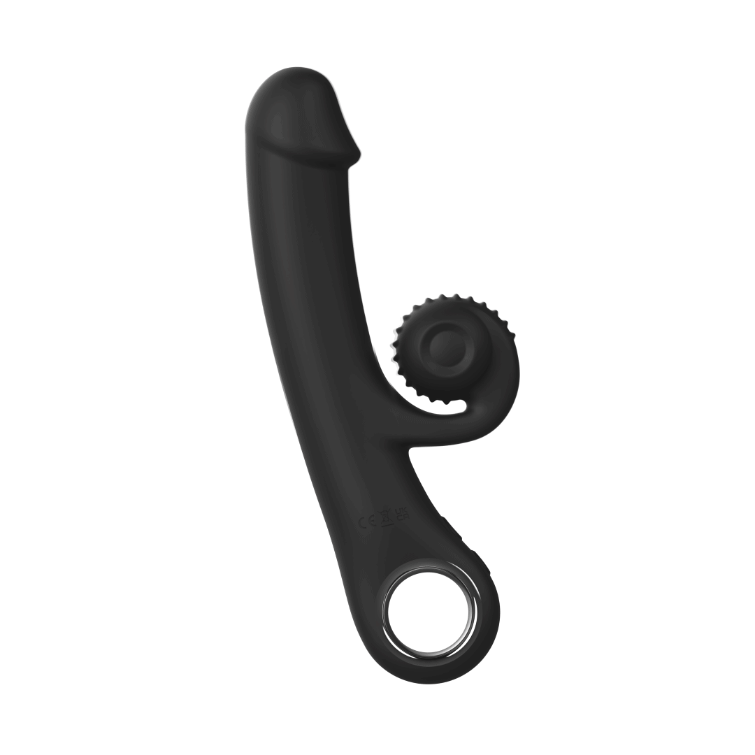 Online Only - Double Lust - Flexibler Snail Vibrator - Schwarz - AMORELIE