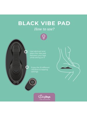 EasyToys – Vibe Pad Vibratiepad met Afstandsbediening – Zwart