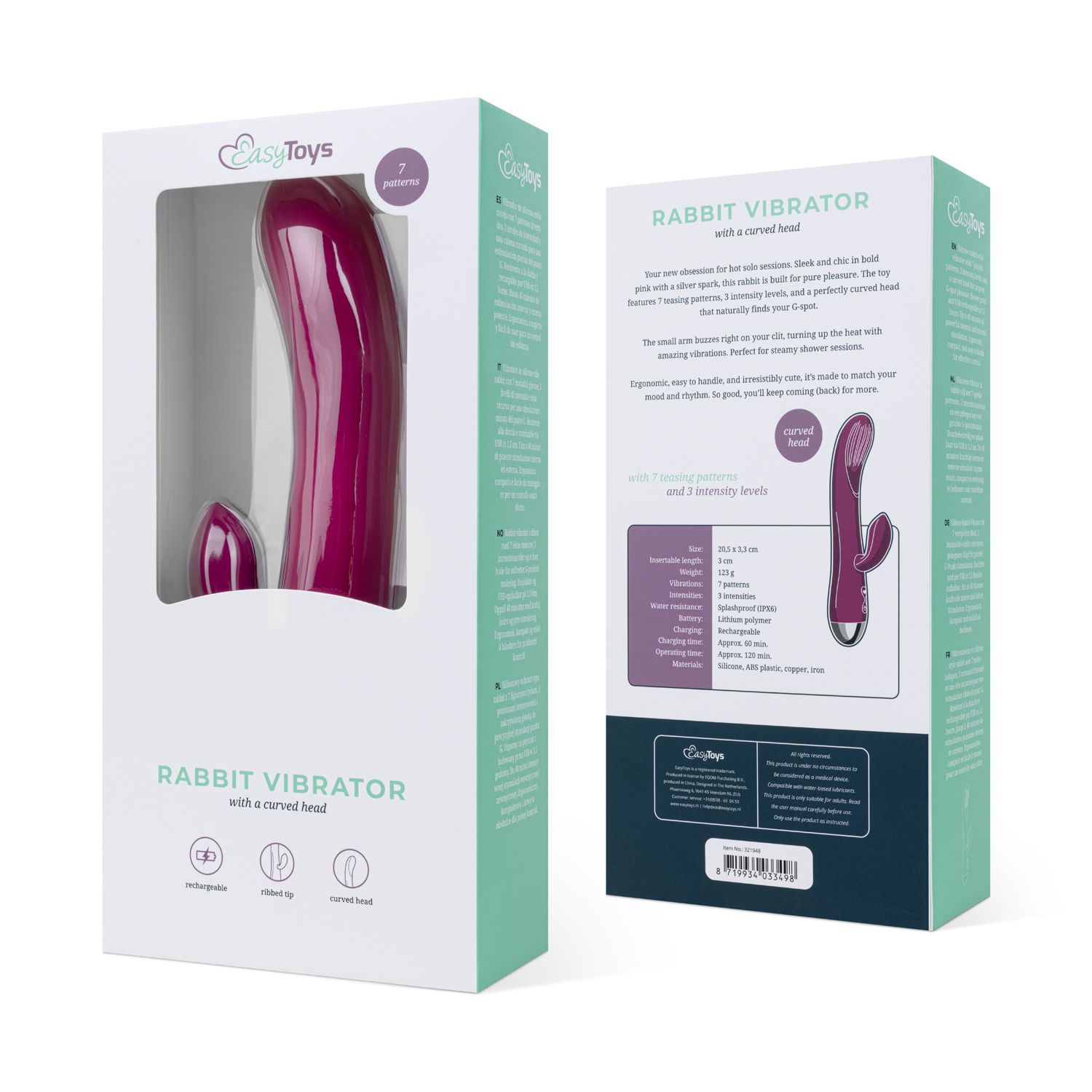 Easytoys Vibe - Rabbit Vibrator - Raspberry Pink foto 12