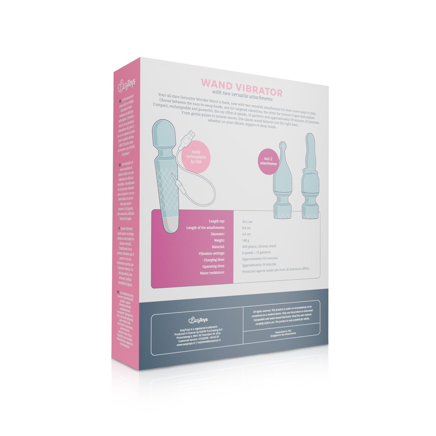 EasyToys – Wand Collection Mini Wand Vibrator – Blauw - Afbeelding 14