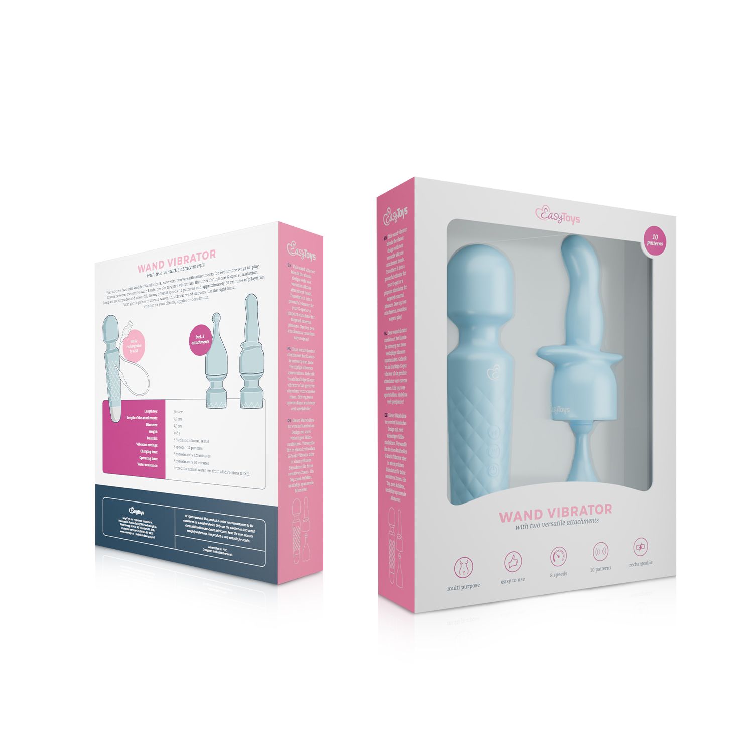 EasyToys – Wand Collection Mini Wand Vibrator – Blauw - Afbeelding 15