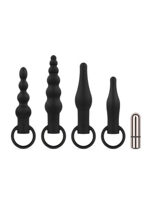 Anaal Plug Set Met Bullet Vibrator - Zwart