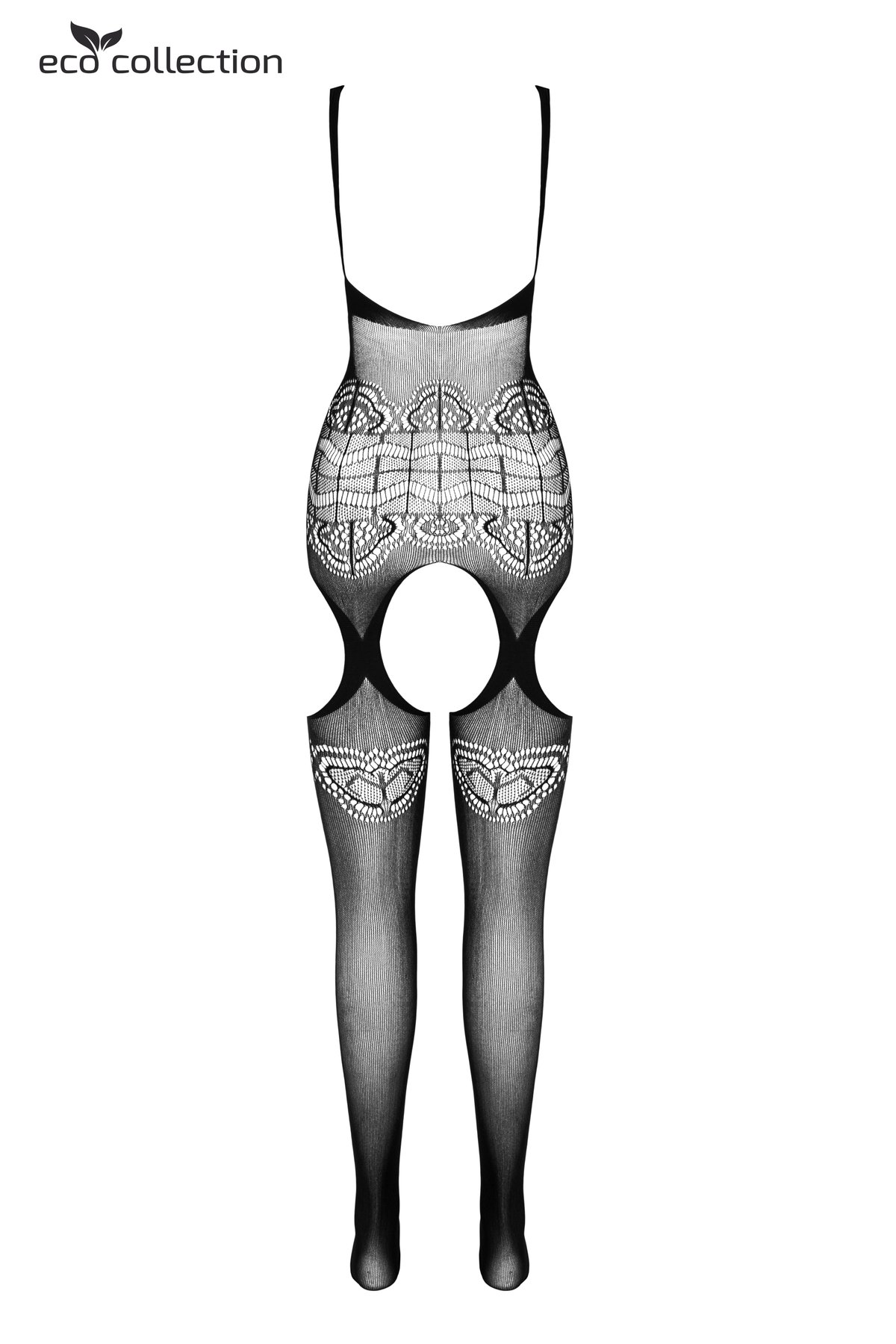 Jarretel Catsuit met design zwart