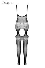 Jarretel Catsuit met design zwart