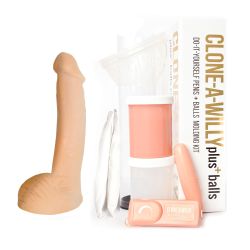 Clone-A-Willy – Kit Consolador Vibrador con Testículos – Beige
