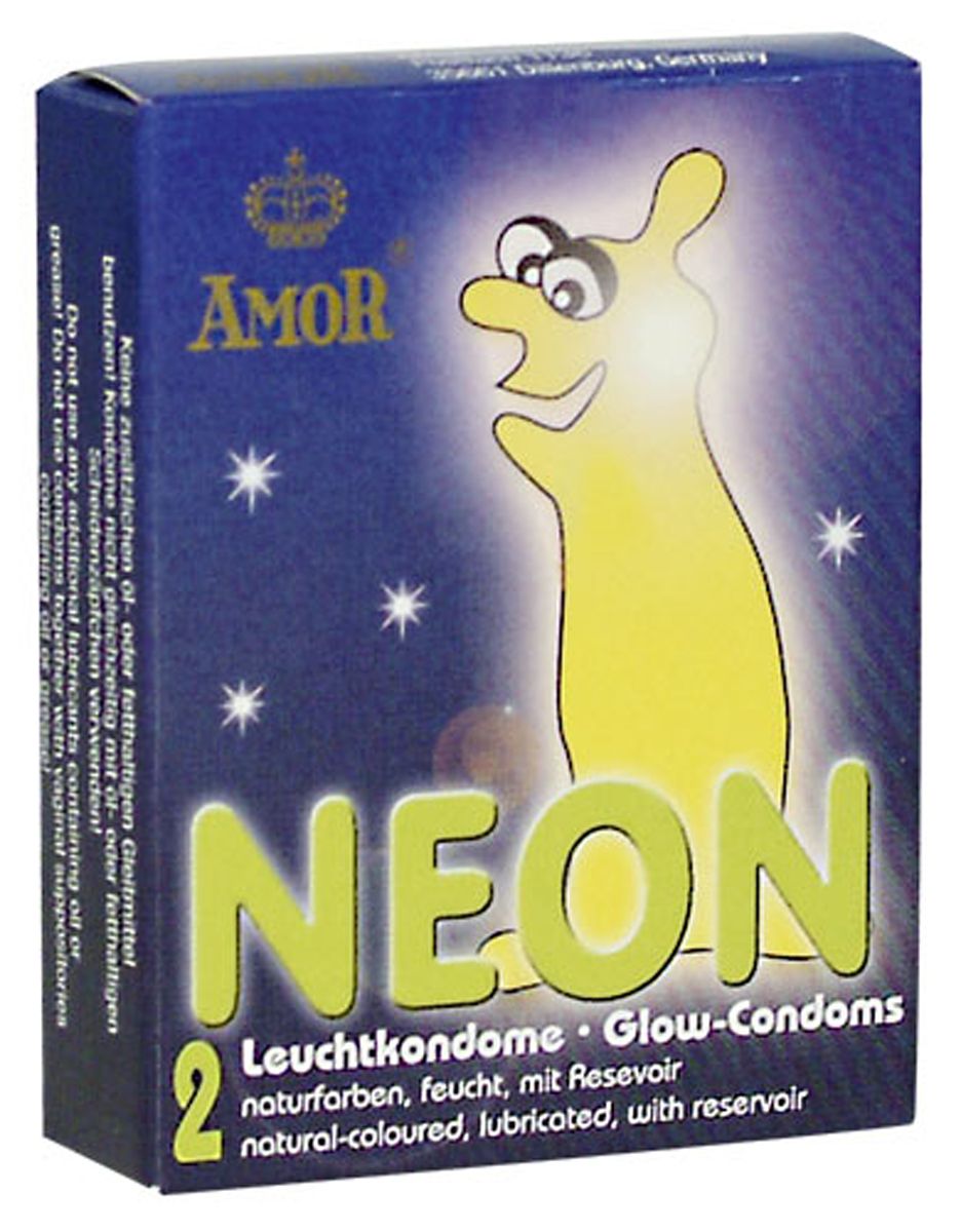 AMOR Neon Glow in the Dark Condooms - 2 stuks - Pabo