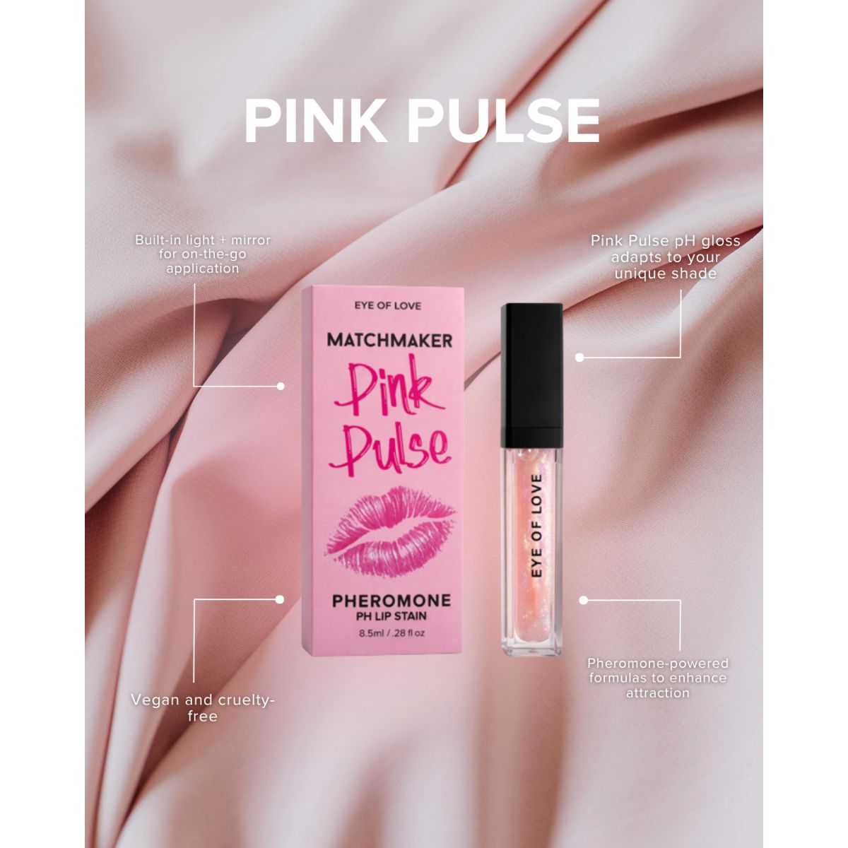 Eye of Love - Matchmaker Kiss Chemistry Lip Gloss - Pink Pulse - Afbeelding 2