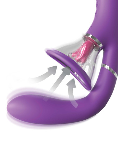 Vibromasseur Sextoy Vibromasseur Double Stimulation Succion Et Vibration -  Violet - Neuf En Silicone
