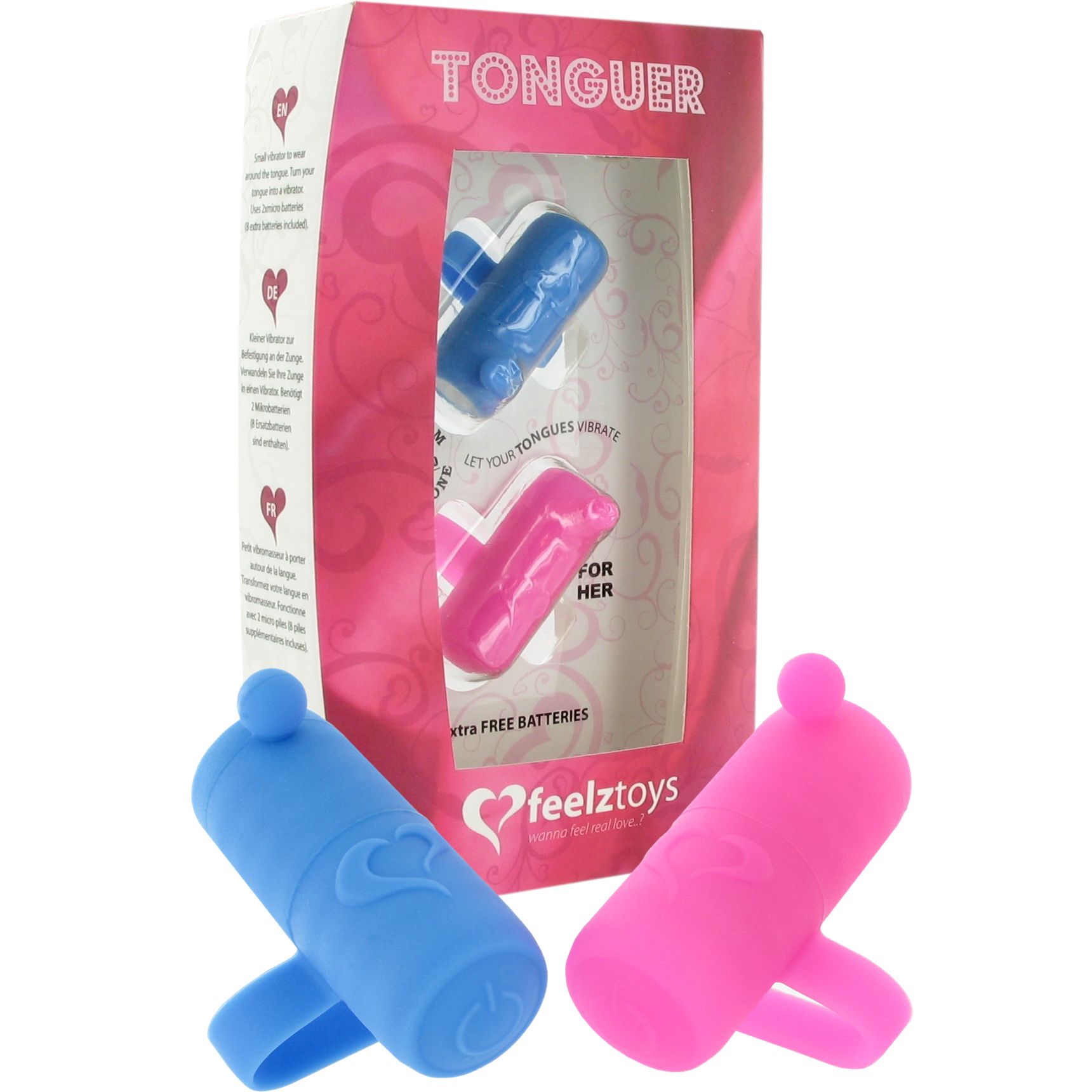Tonguer Silikon Zungenvibratoren – Blau/Rosa