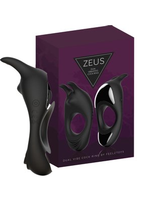 FeelzToys - Zeus Dual Vibe Penisring Zwart