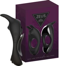 FeelzToys - Zeus Dual Vibe Penisring Zwart