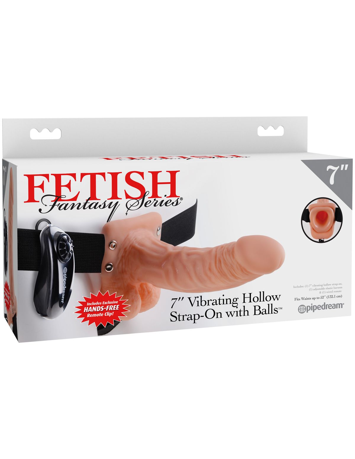 Fetish Fantasy - Vibrerende Holle Strap-On Beige - 18,9 cm foto 4