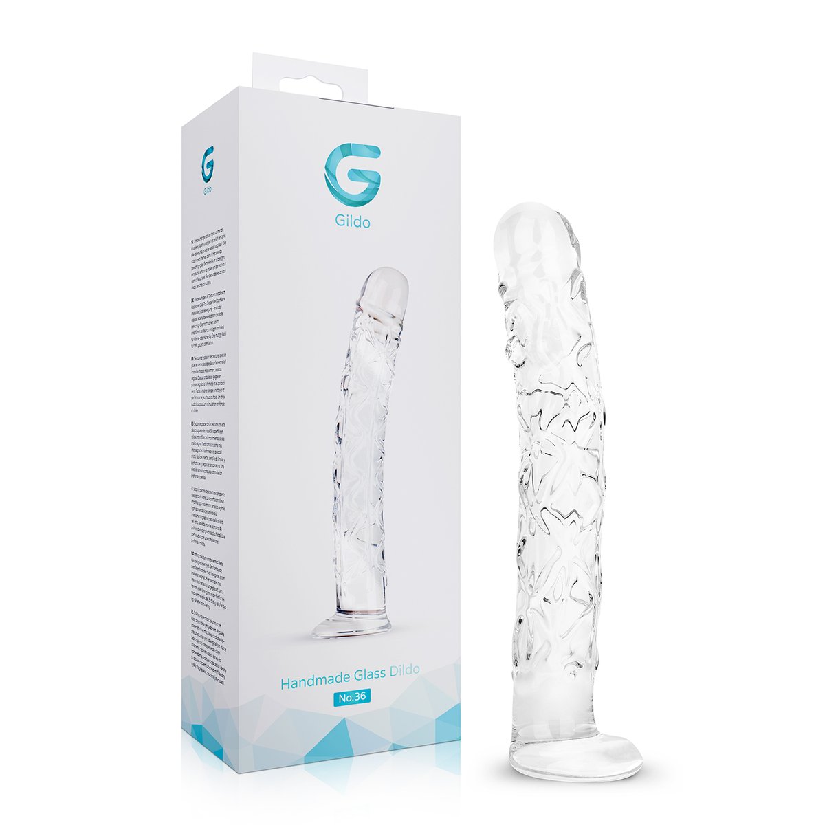 Gildo - No. 36 Getextureerde Glazen Dildo - 19 cm
