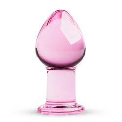 Buttplug rosa in vetro