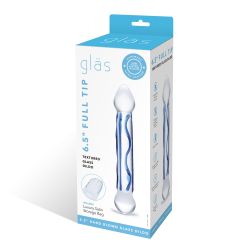 Glas - Full Tip Textured Glazen Dildo