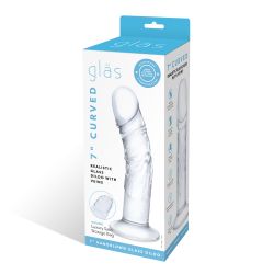 Glas - Curved Realistic Glass Dildo With Veins