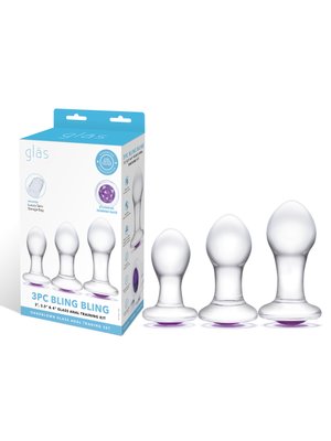 Glas - Bling Bling Glass 3 pc Anal Training Kit