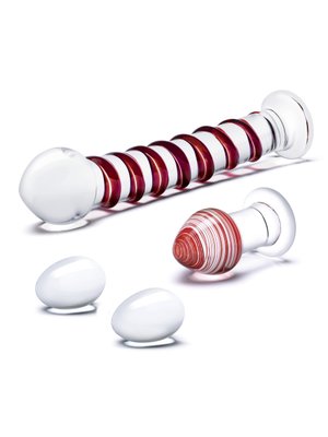 Glas - Mr. Swirly 4 pc Set with Glass Kegel Balls & Butt Plug