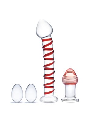 Glas - Mr. Swirly 4 pc Set with Glass Kegel Balls & Butt Plug