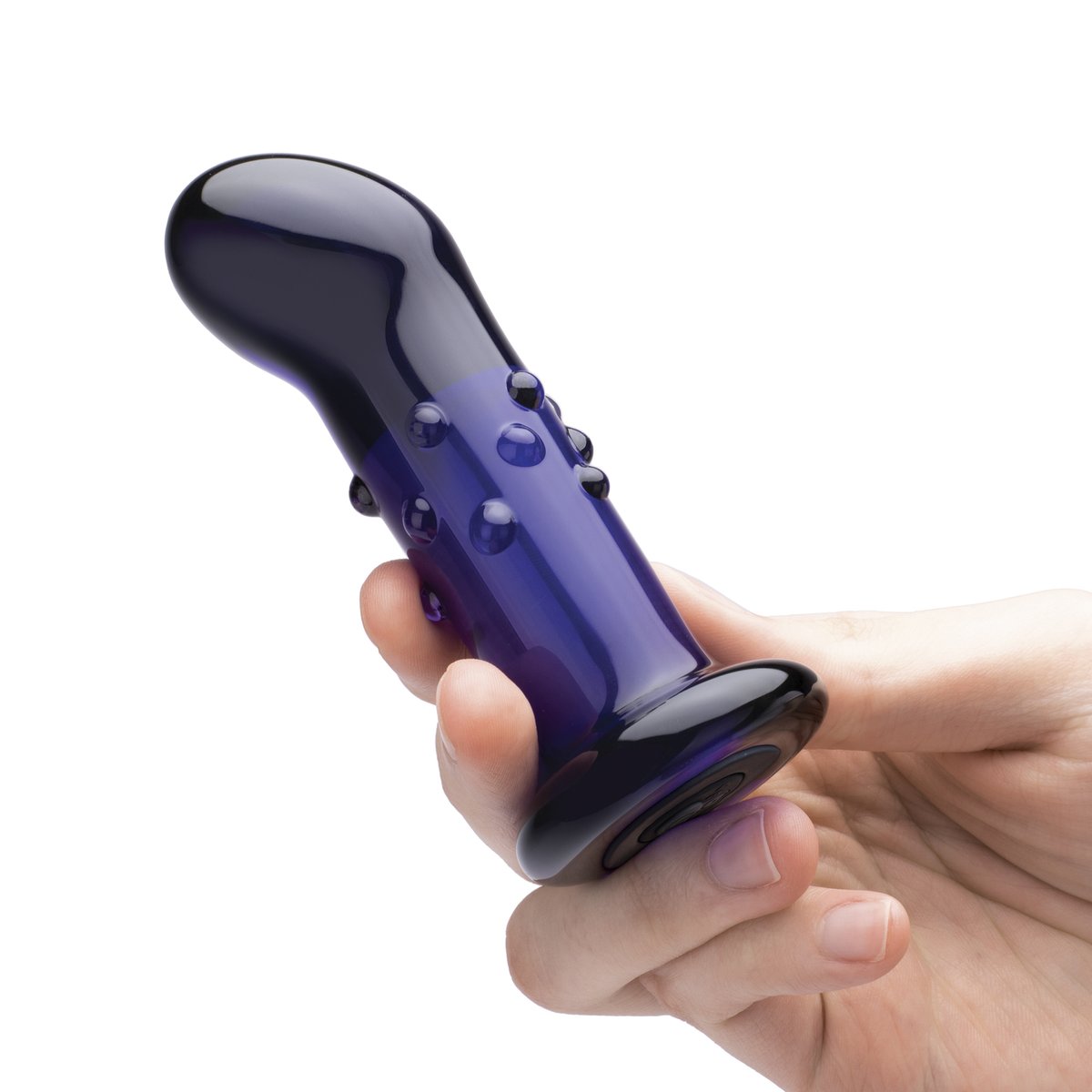 Glas - Rechargeable Remote Controlled Vibrating Dotted  G-Spot/P-Spot Plug