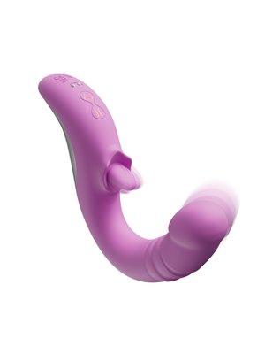 Good Vibes Only - Thrusting Tong Vibrator - Roze