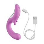 Good Vibes Only - Thrusting Tong Vibrator - Roze