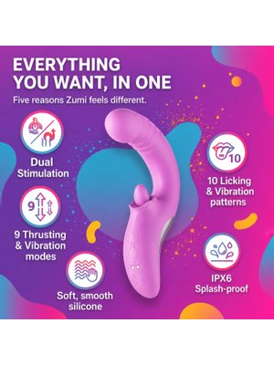 Good Vibes Only - Thrusting Tong Vibrator - Roze